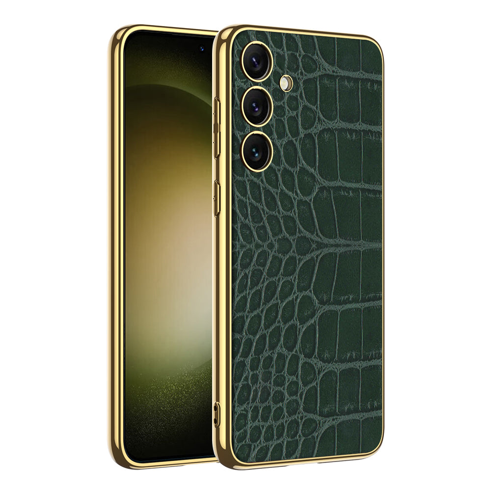 Luxury Leather Electroplated Protective Phone Case For Galaxy S24 S23 Ultra Plus