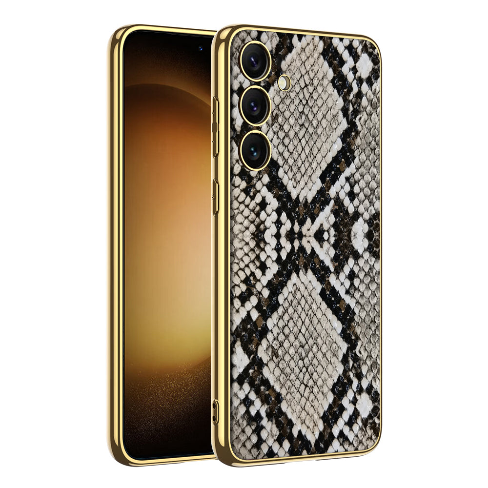 Luxury Leather Electroplated Protective Phone Case For Galaxy S24 S23 Ultra Plus