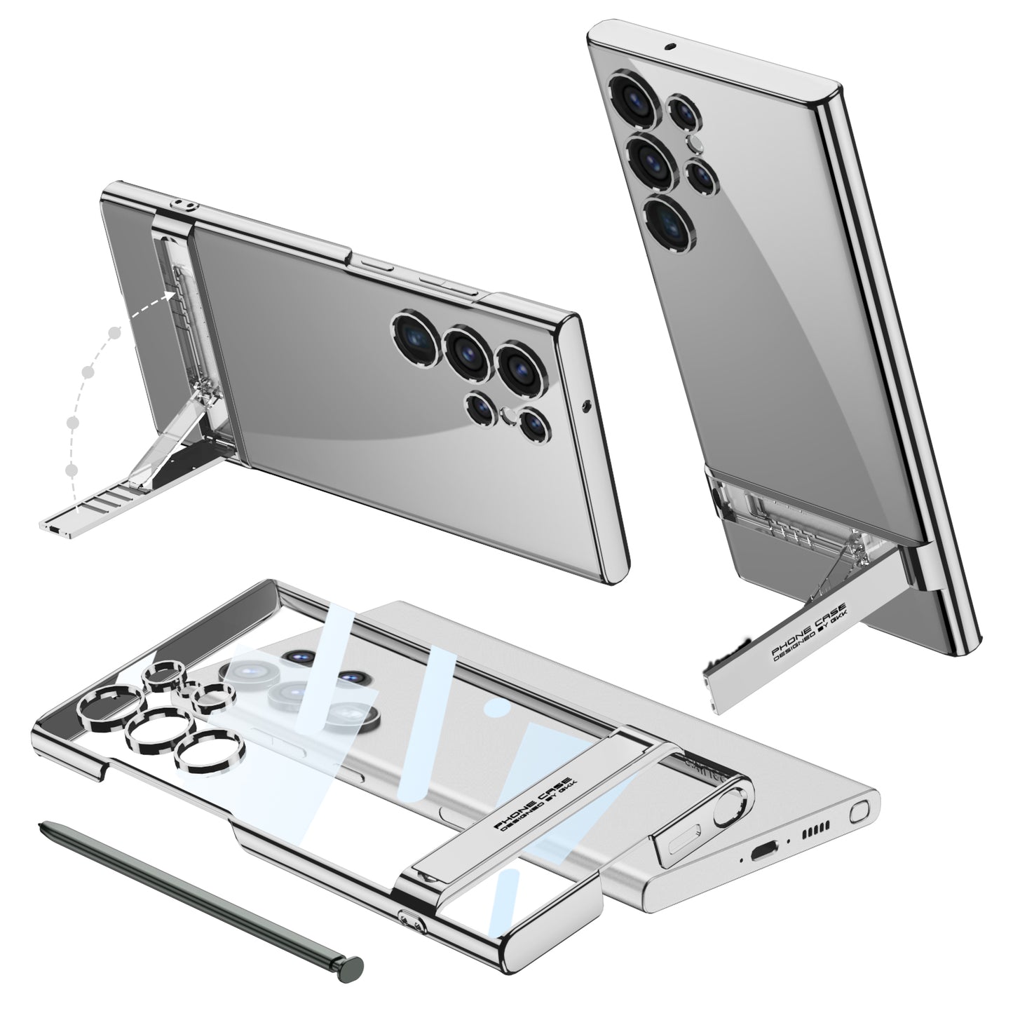 Electroplating Invisible Bracket Phone Case For Samsung Galaxy S24 S23 Ultra Plus - Mycasety Mycasety