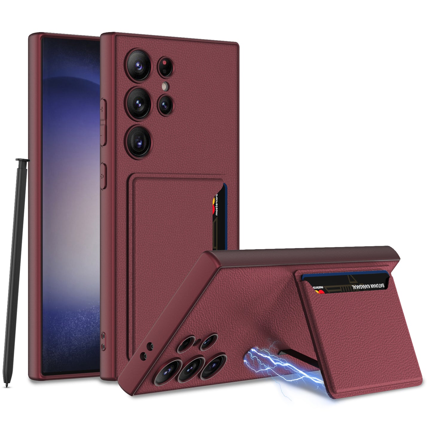 Leather Protective Phone Case With Card Holder For Samsung Galaxy S24 S23 Ultra Plus - Mycasety Mycasety