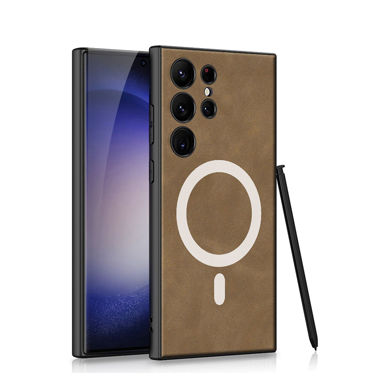 Magnetic Magsafe Leather Phone Case For Galaxy S24 S23 Ultra Plus