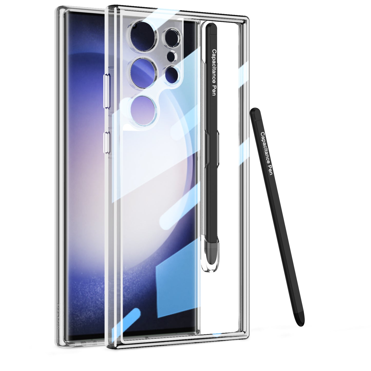 Transparent Protective Phone Case With Pen Box & Stylus For Galaxy S24 Ultra Plus