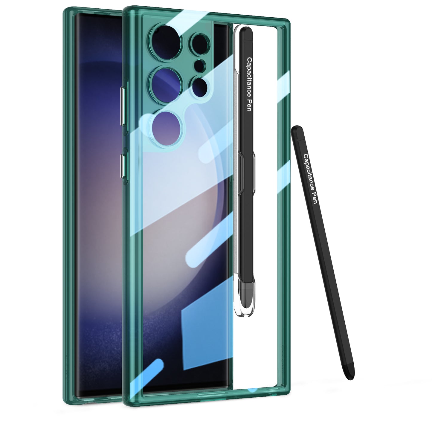 Transparent Protective Phone Case With Pen Box & Stylus For Galaxy S24 Ultra Plus