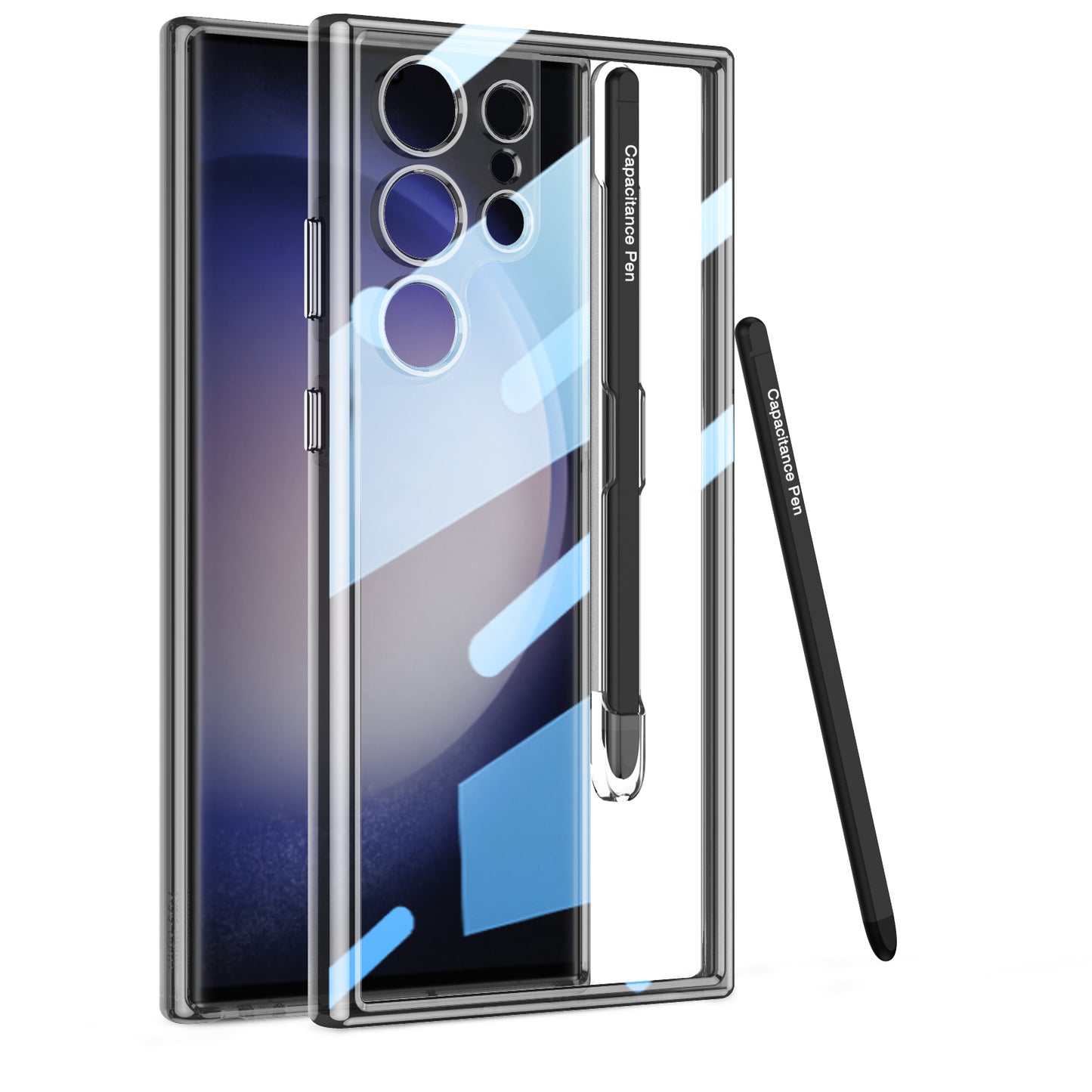 Transparent Protective Phone Case With Pen Box & Stylus For Galaxy S24 Ultra Plus
