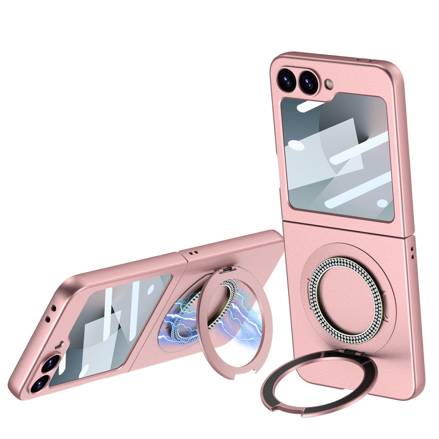 Magnetic Diamond Bracket Shockproof Phone Case With Screen Protector For Galaxy Z Flip 6/5/4