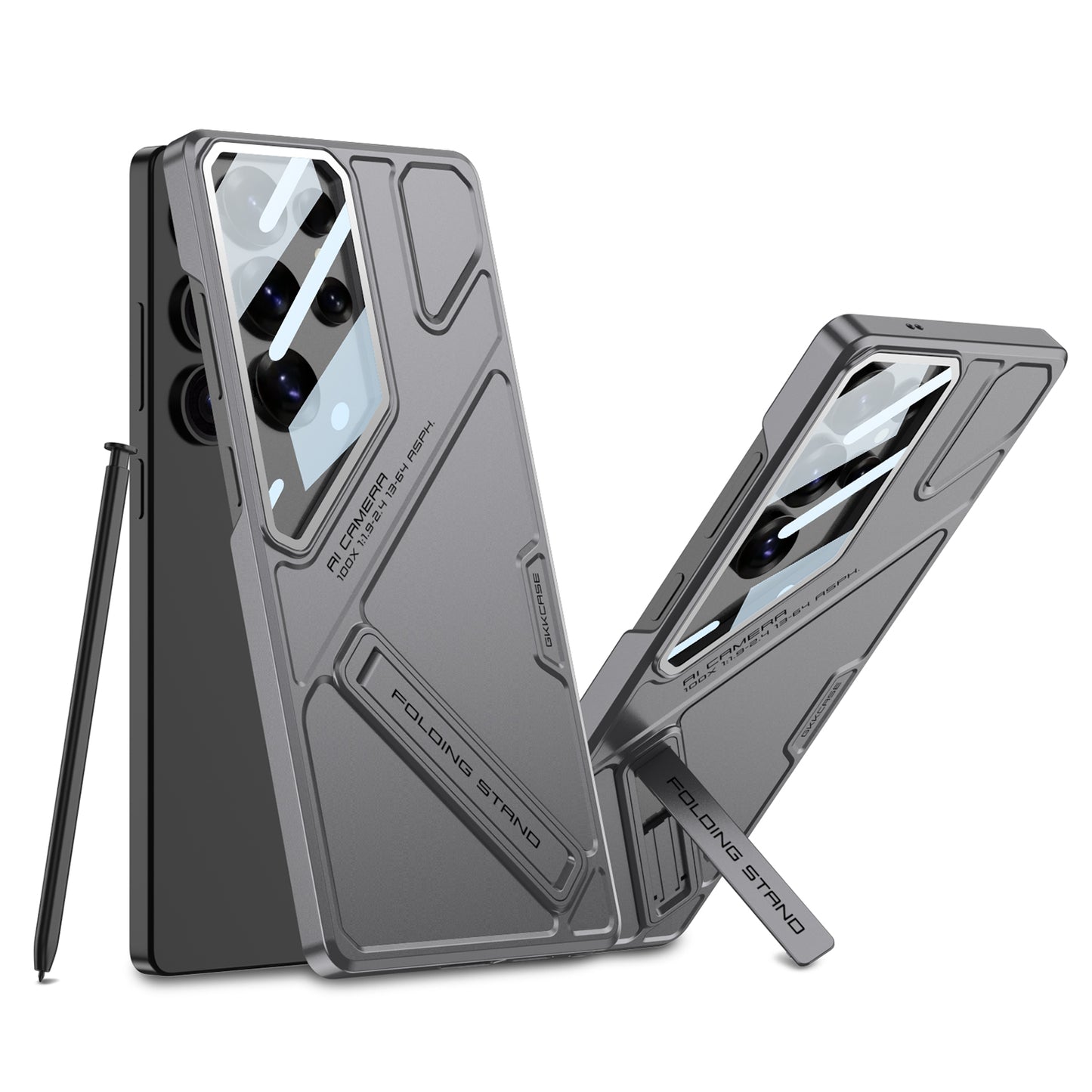 Full Lens Protection Phone Case With Holder For Galaxy S25 S24 S23 Ultra