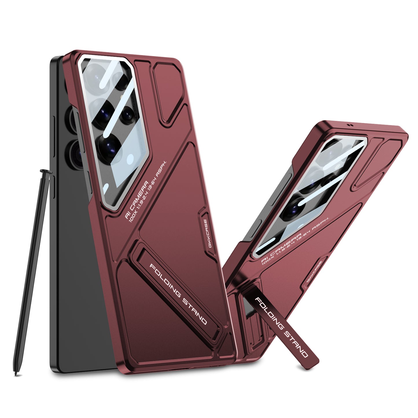 Full Lens Protection Phone Case With Holder For Galaxy S25 S24 S23 Ultra