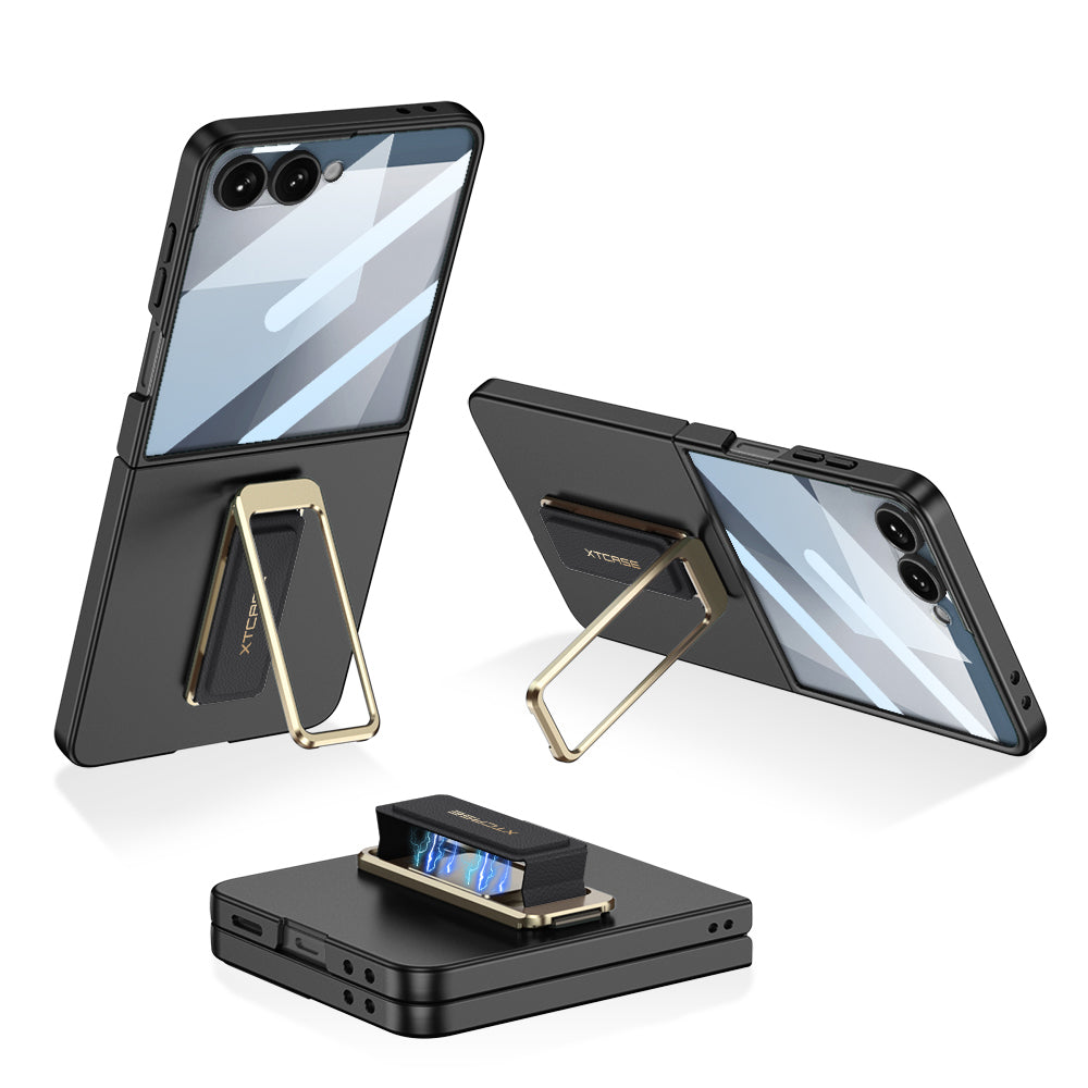 Magnetic Holder Shockproof Phone Case With Front Protection Film For Galaxy Z Flip7