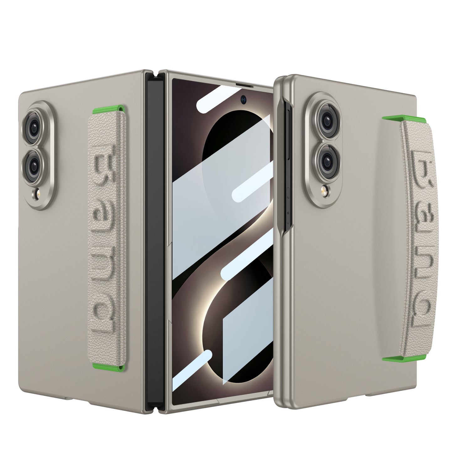 Galaxy Z Fold 8/7/6/5 Wide Ultra Fashion Phone Case with Built-In Tempered Glass & Wristband