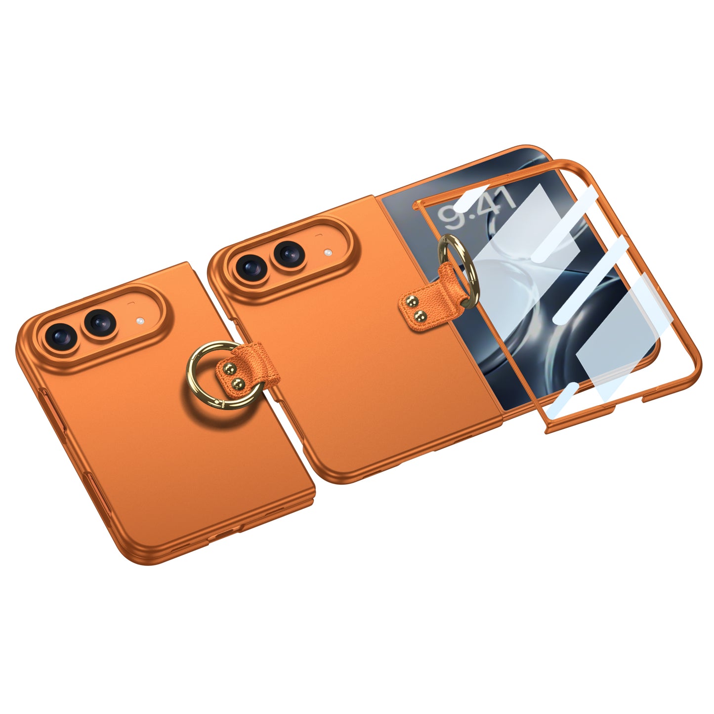 iPhone Ultra | Slim Full‑Coverage Phone Case Built-in Tempered Glass Film & Side Clip‑Style Finger Ring Grip