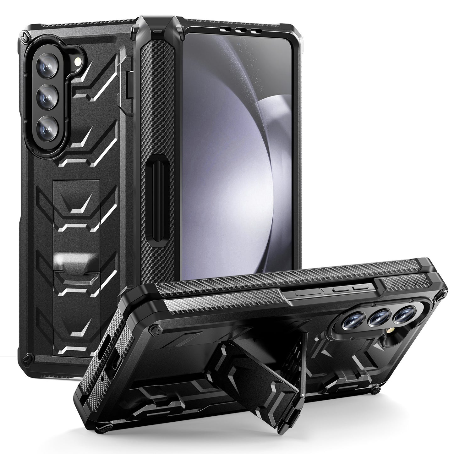 Double-Cover Mecha all-inclusive Rugged Phone Case For Samsung Galaxy Z Fold5 Fold4 Fold3 5G - Mycasety Mycasety