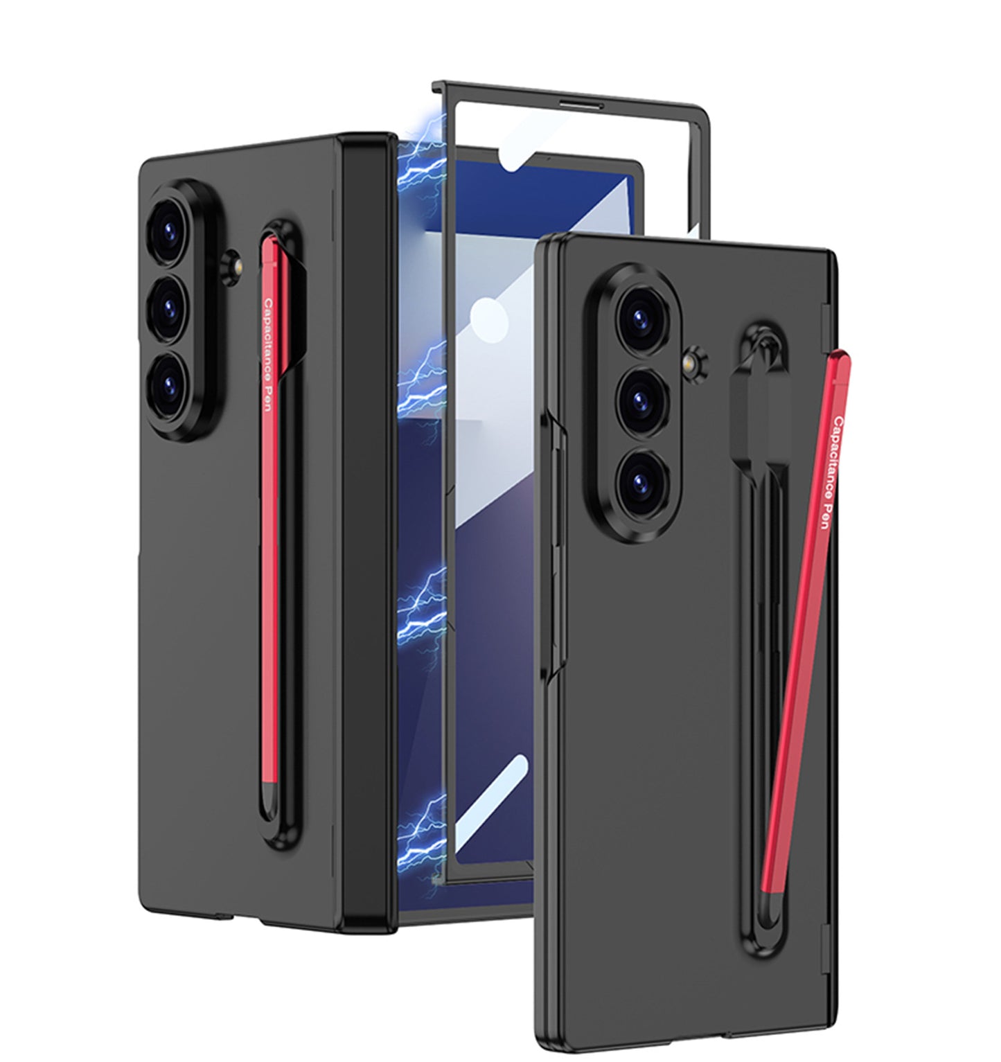 Magnetic Hinge Anti-fall Protective Phone Case With Pen Tray Shell and Film For Galaxy Z Fold5 Fold6 Fold7