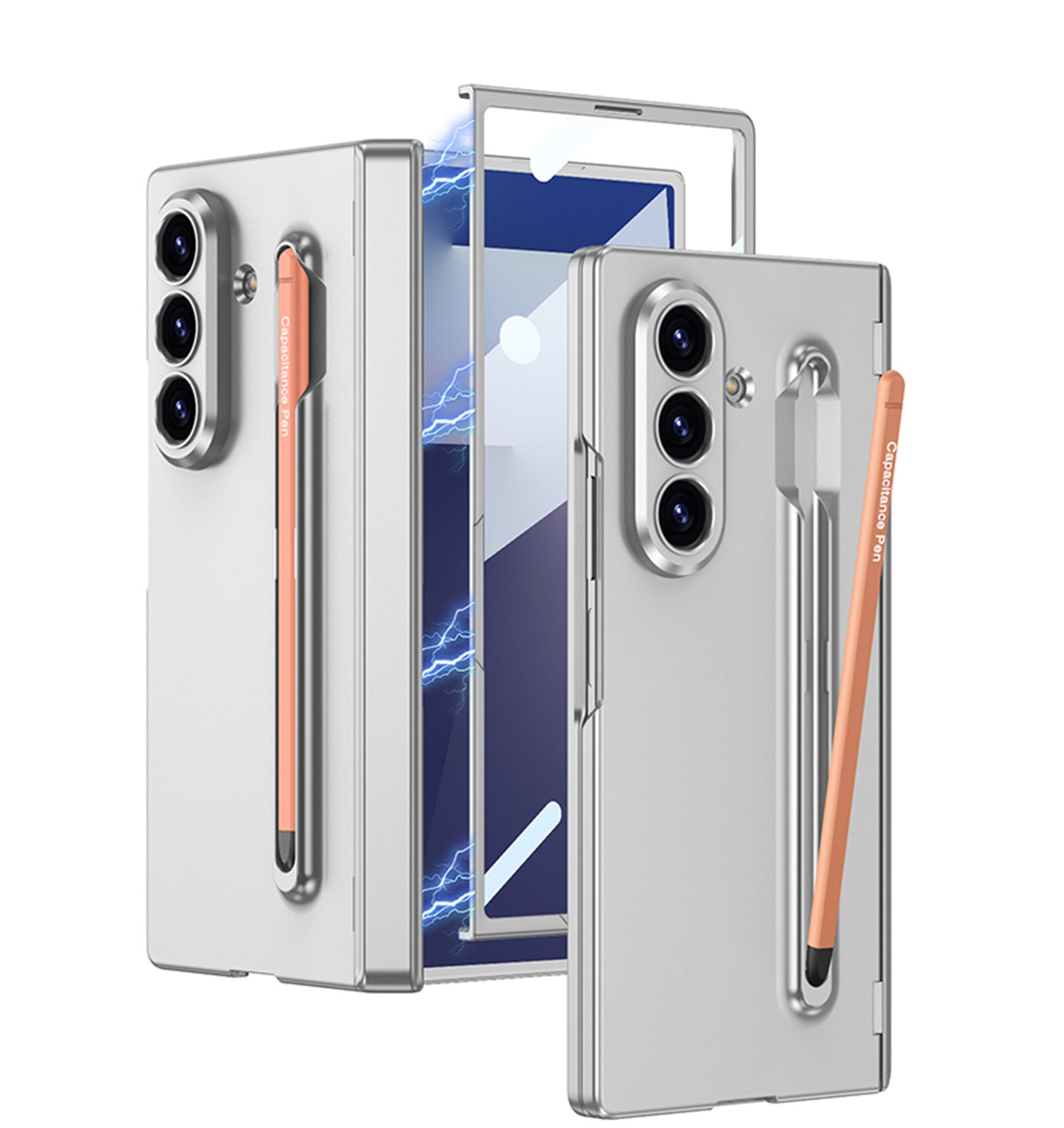 Magnetic Hinge Anti-fall Protective Phone Case With Pen Tray Shell and Film For Galaxy Z Fold5 Fold6 Fold7