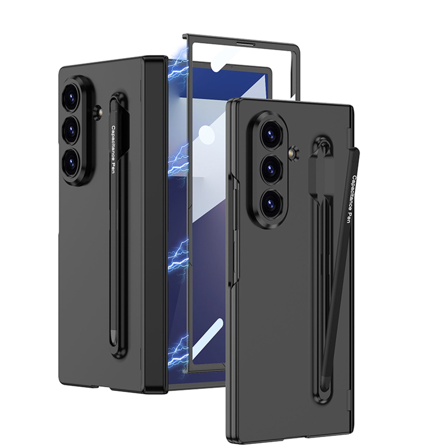Magnetic Hinge Anti-fall Protective Phone Case With Pen Tray Shell and Film For Galaxy Z Fold5 Fold6 Fold7