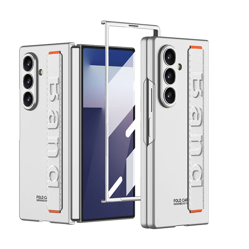 Magnetic Hinge Wristband All-included Phone Case With Back Screen Glass For Galaxy Z Fold 7