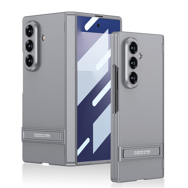 Business-style Bracket Magnetic Hinge Phone Case With Back Screen Film For Galaxy Z Fold 7