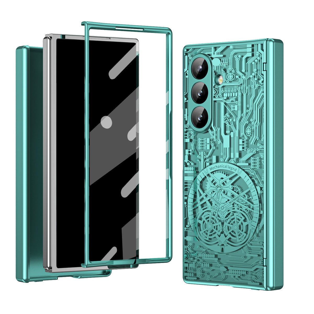 Cyberpunk Style Shockproof Phone Case For Galaxy Z Fold 7/6/5/4/3 Pink / Galaxy Z Fold3
