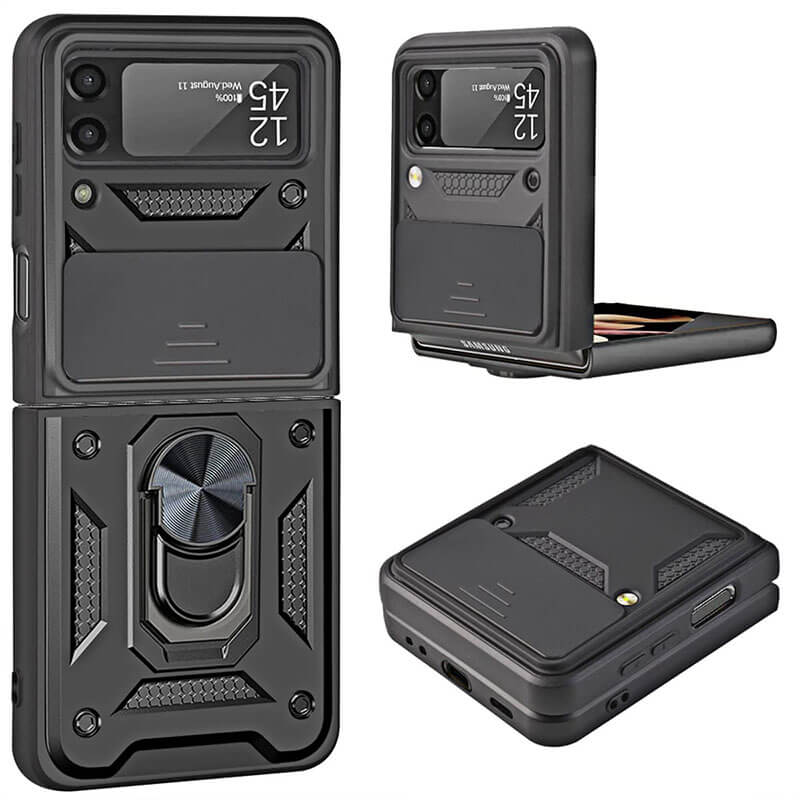 Drop Tested Cover with Magnetic Kickstand Car Mount Protective Case for Samsung Galaxy Z Flip3 Flip4 Flip5 - Mycasety Mycasety