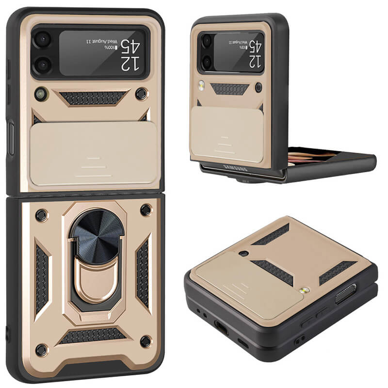 Drop Tested Cover with Magnetic Kickstand Car Mount Protective Case for Samsung Galaxy Z Flip3 Flip4 Flip5 - Mycasety Mycasety