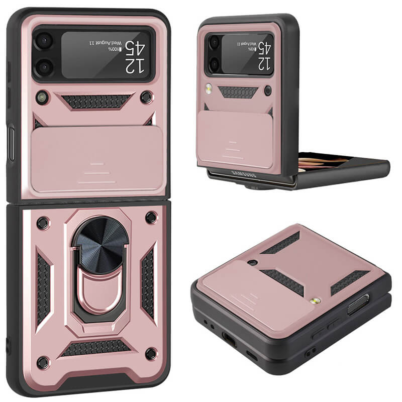 Drop Tested Cover with Magnetic Kickstand Car Mount Protective Case for Samsung Galaxy Z Flip3 Flip4 Flip5 - Mycasety Mycasety