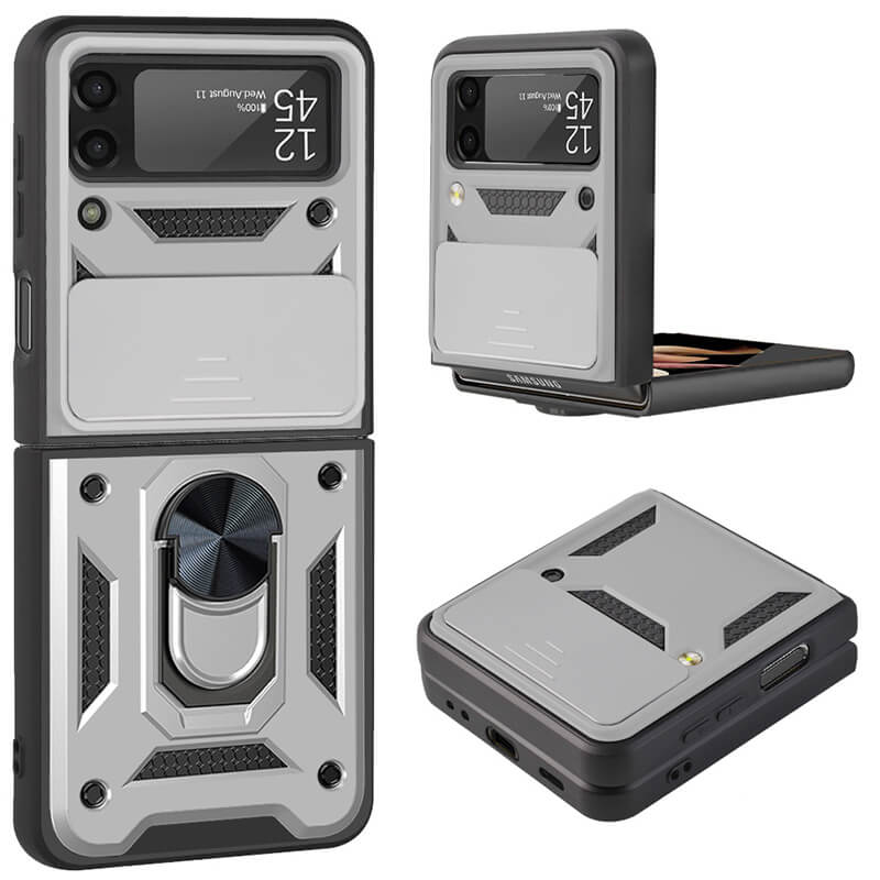 Drop Tested Cover with Magnetic Kickstand Car Mount Protective Case for Samsung Galaxy Z Flip3 Flip4 Flip5 - Mycasety Mycasety
