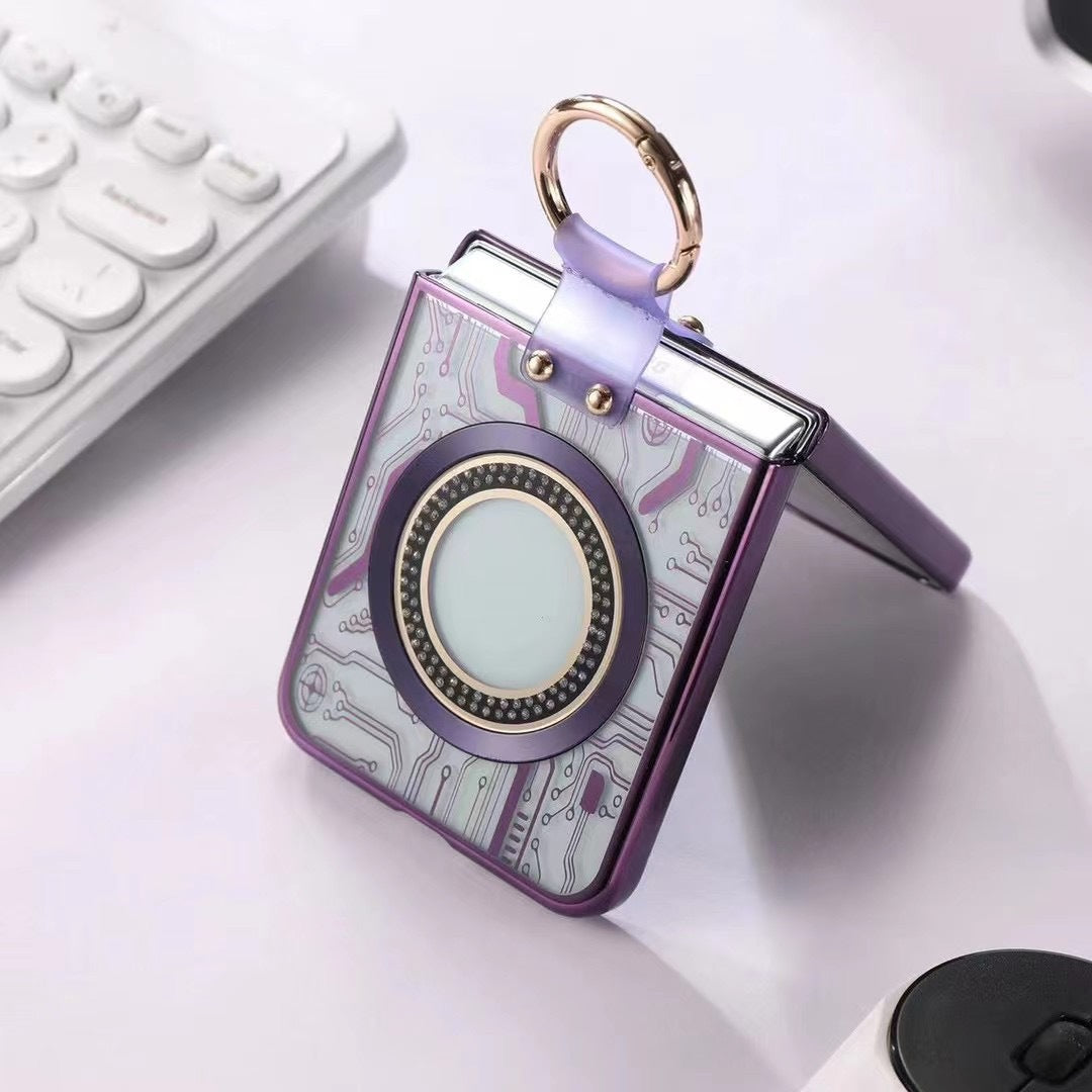 Cyberpunk Magnetic Wireless Charging Protective Phone Case For Samsung Galaxy Z Flip5 Flip4 Flip3 - Mycasety Mycasety