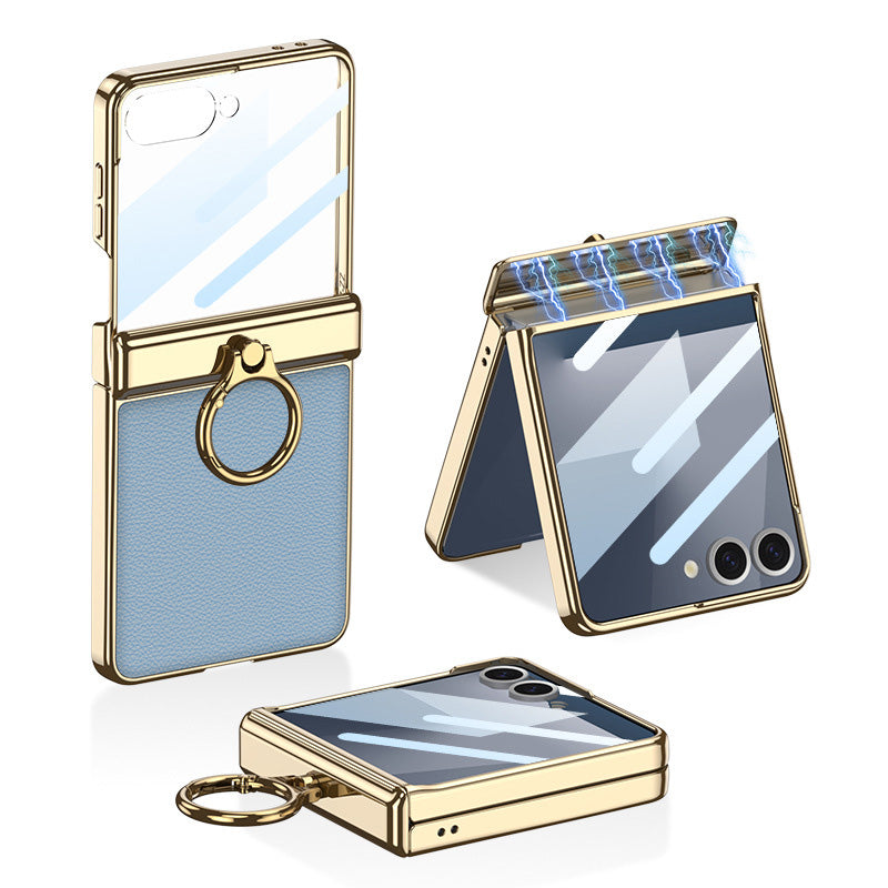 Magnetic All-included Leather Phone Case With Back Screen Protector For Galaxy Flip7