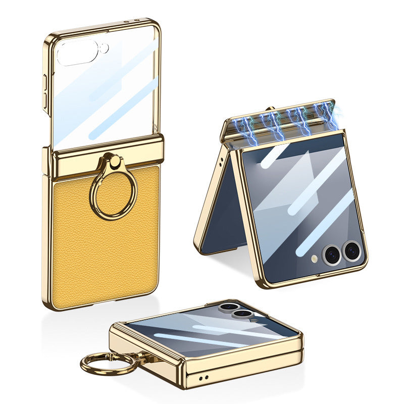 Magnetic All-included Leather Phone Case With Back Screen Protector For Galaxy Flip7