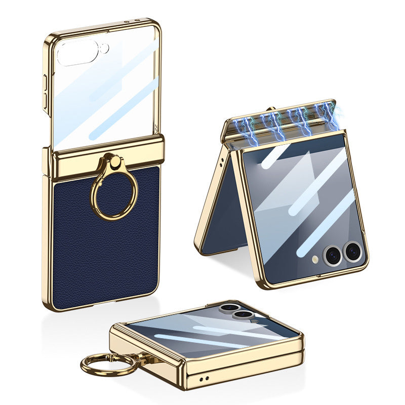 Magnetic All-included Leather Phone Case With Back Screen Protector For Galaxy Flip7
