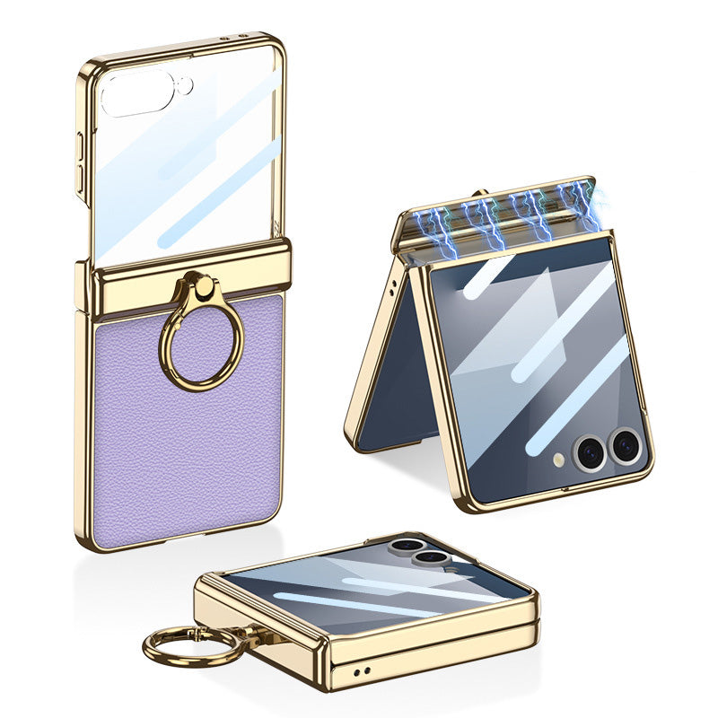 Magnetic All-included Leather Phone Case With Back Screen Protector For Galaxy Flip7