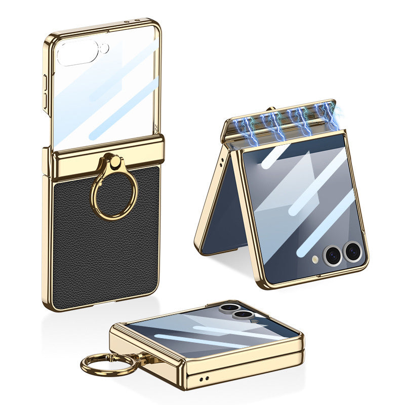 Magnetic All-included Leather Phone Case With Back Screen Protector For Galaxy Flip7