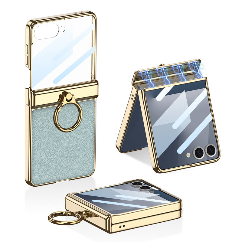 Magnetic All-included Leather Phone Case With Back Screen Protector For Galaxy Flip7