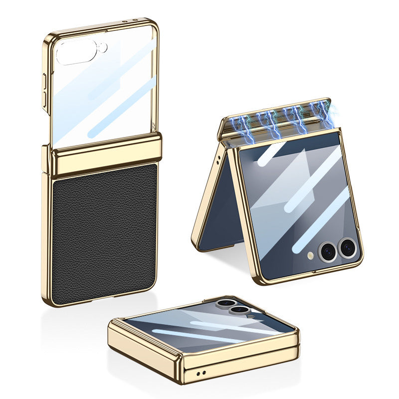 Magnetic All-included Leather Phone Case With Back Screen Protector For Galaxy Flip7