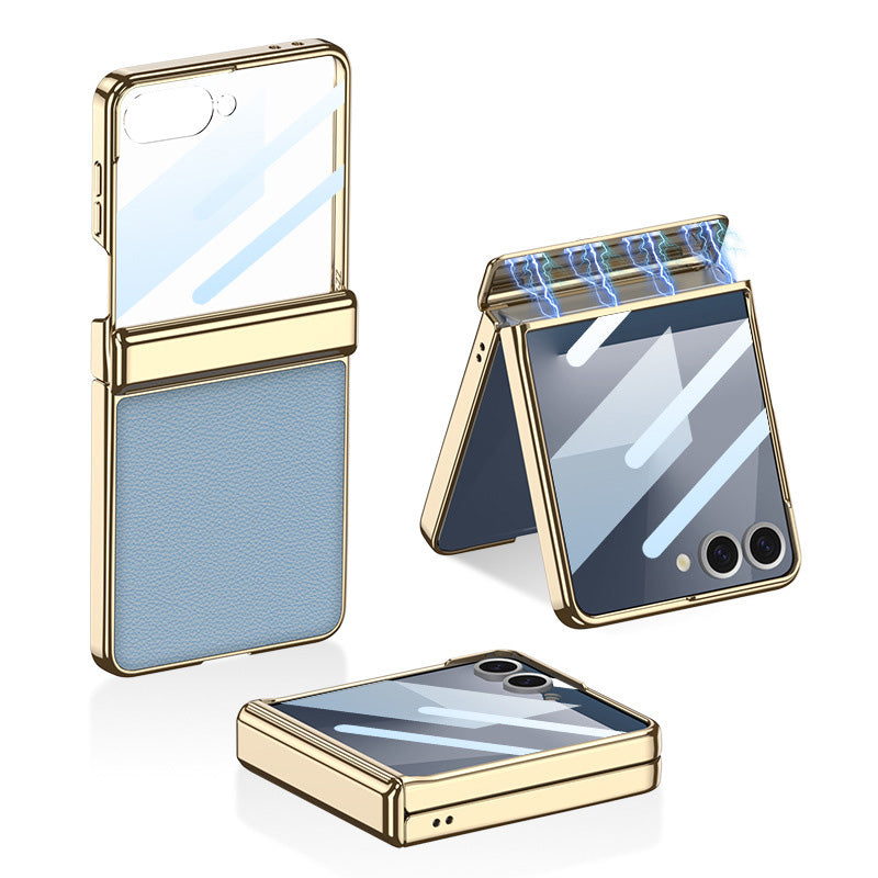 Magnetic All-included Leather Phone Case With Back Screen Protector For Galaxy Flip7