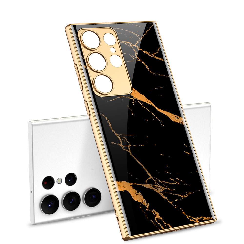 Lion Totem Electroplated Stained Glass Phone Case For Samsung - Mycasety Mycasety