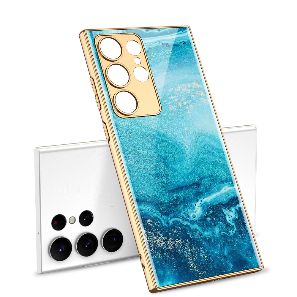Lion Totem Electroplated Stained Glass Phone Case For Samsung - Mycasety Mycasety