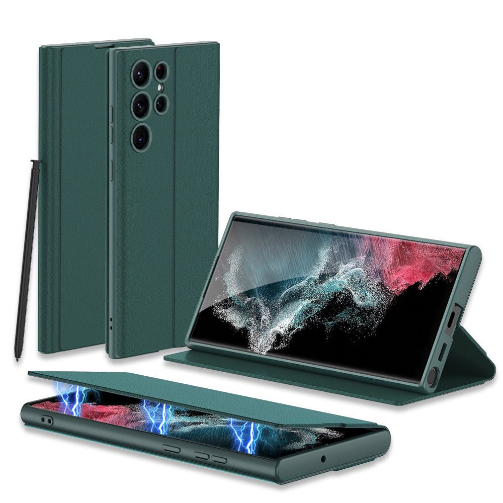 Flip Magnetic Leather Phone Case For Samsung - Mycasety Mycasety