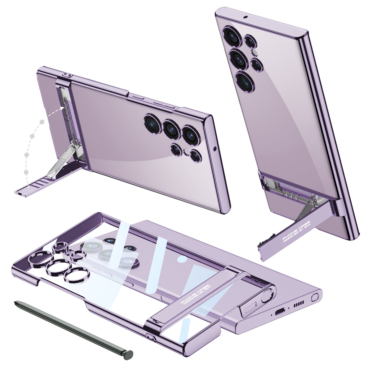 Electroplating Invisible Bracket Phone Case For Samsung Galaxy S24 S23 Ultra Plus - Mycasety Mycasety