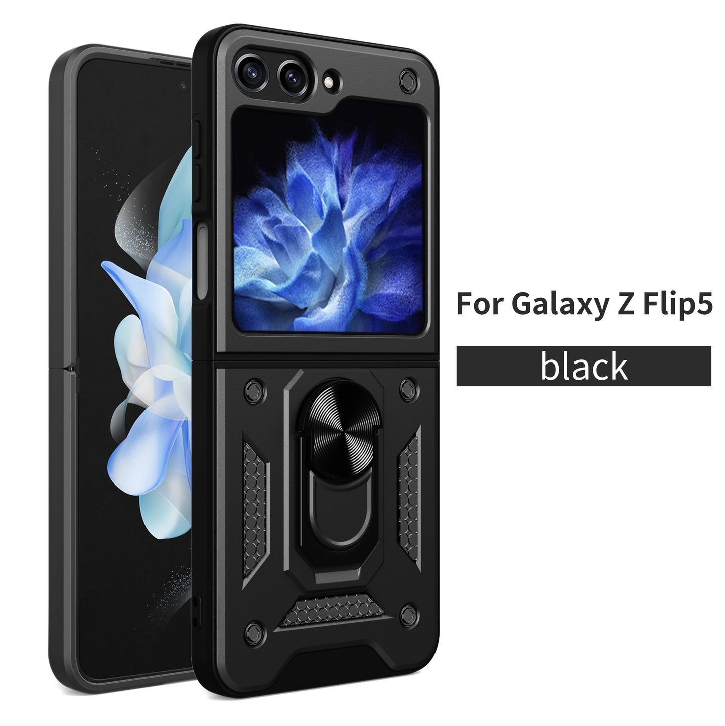 Drop Tested Cover with Magnetic Kickstand Car Mount Protective Case for Samsung Galaxy Z Flip3 Flip4 Flip5 - Mycasety Mycasety