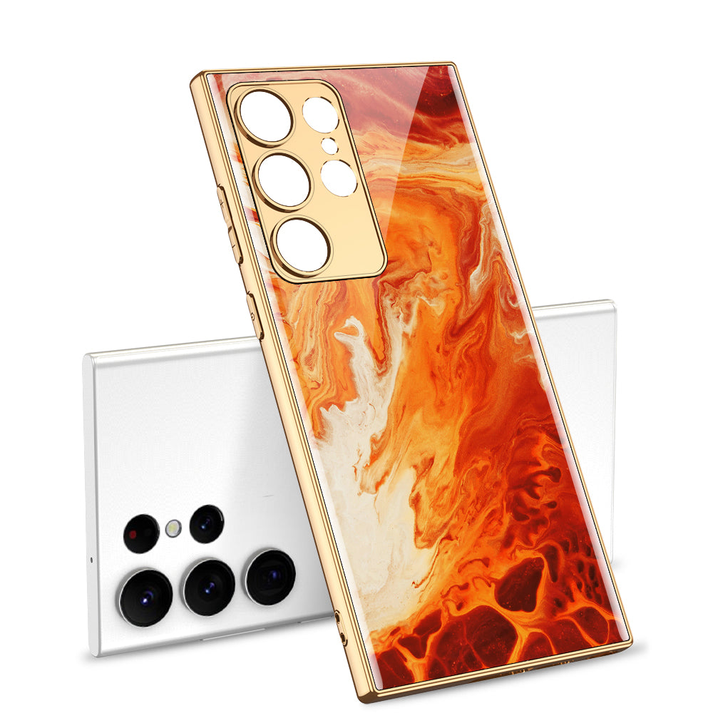 Lion Totem Electroplated Stained Glass Phone Case For Samsung - Mycasety Mycasety