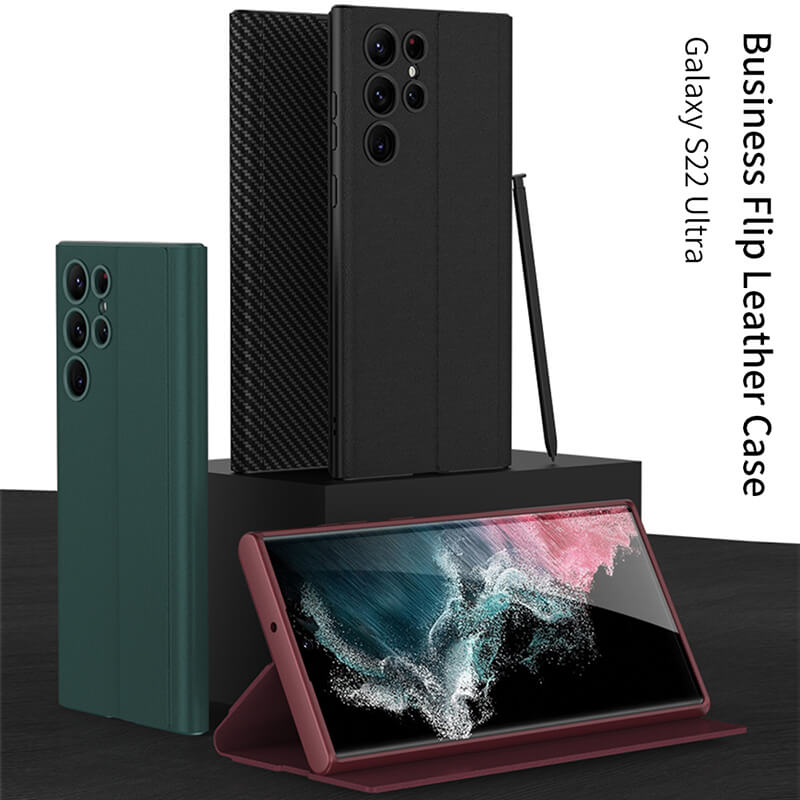 Flip Magnetic Leather Phone Case For Samsung - Mycasety Mycasety