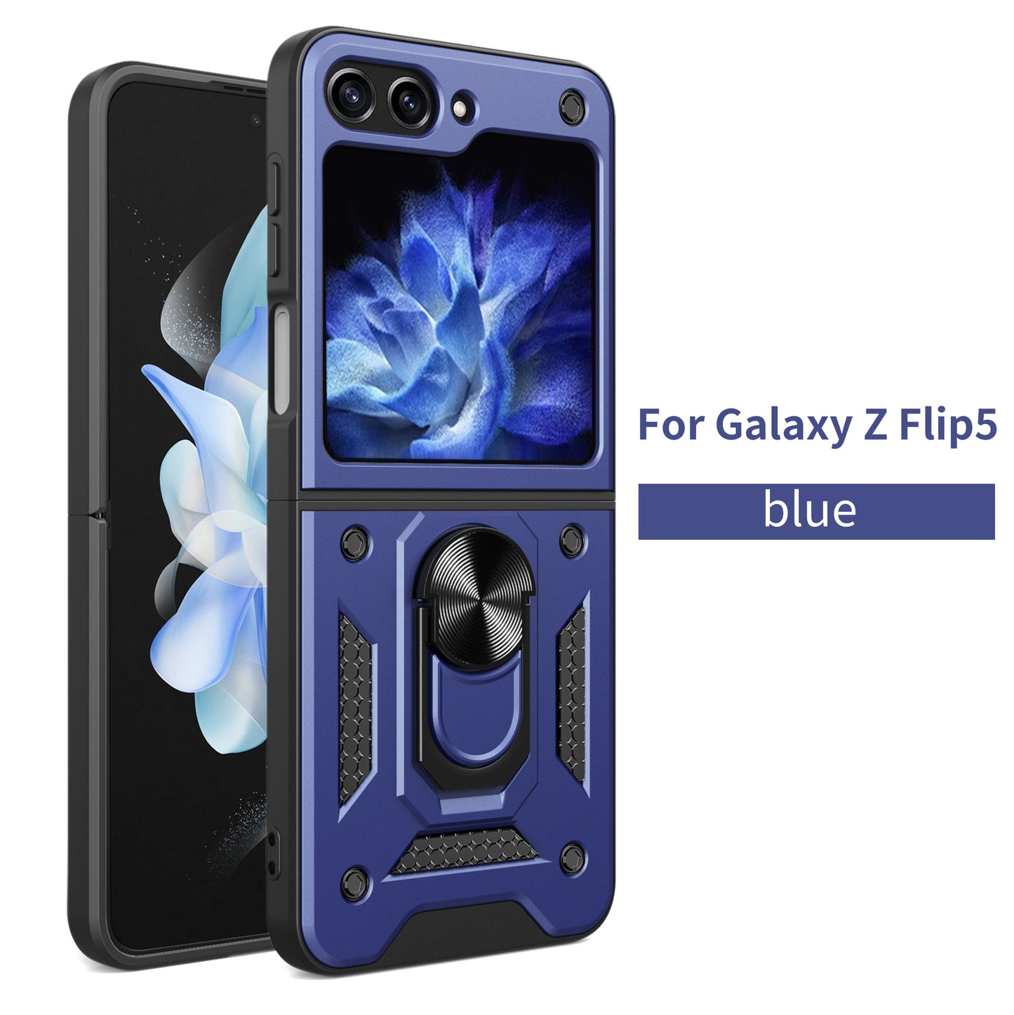 Drop Tested Cover with Magnetic Kickstand Car Mount Protective Case for Samsung Galaxy Z Flip3 Flip4 Flip5 - Mycasety Mycasety
