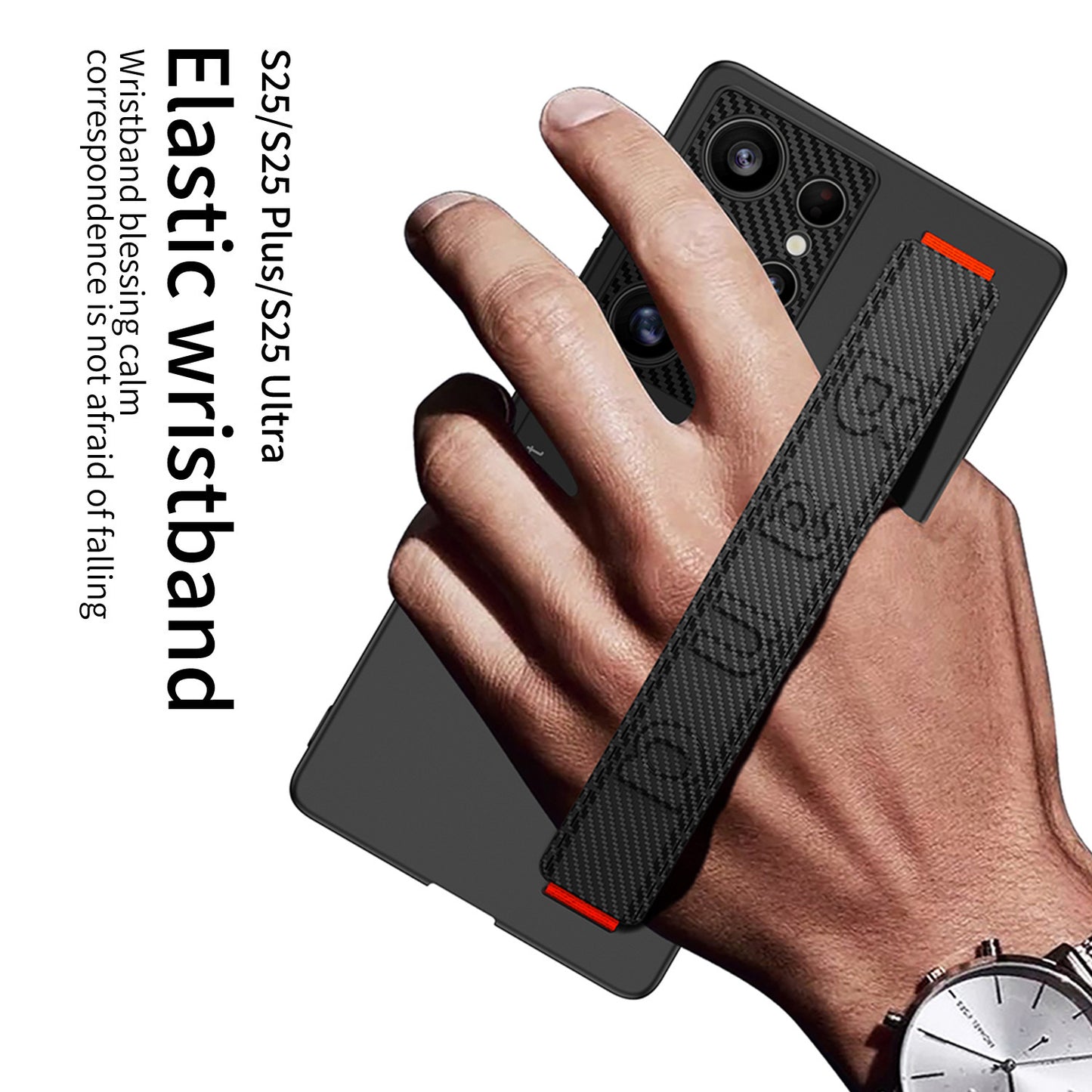 Luxury Wristband Holder Invisible Bracket Phone Case For Galaxy S25 S24 S23 S22 Ultra Plus
