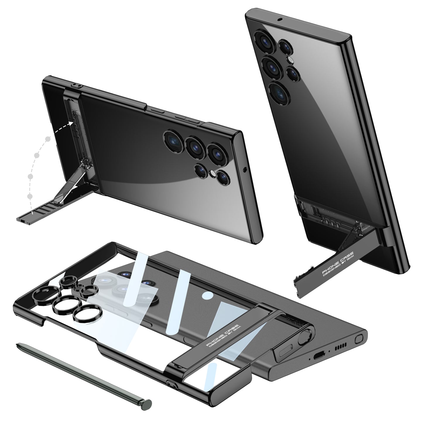 Electroplating Invisible Bracket Phone Case For Samsung Galaxy S24 S23 Ultra Plus - Mycasety Mycasety