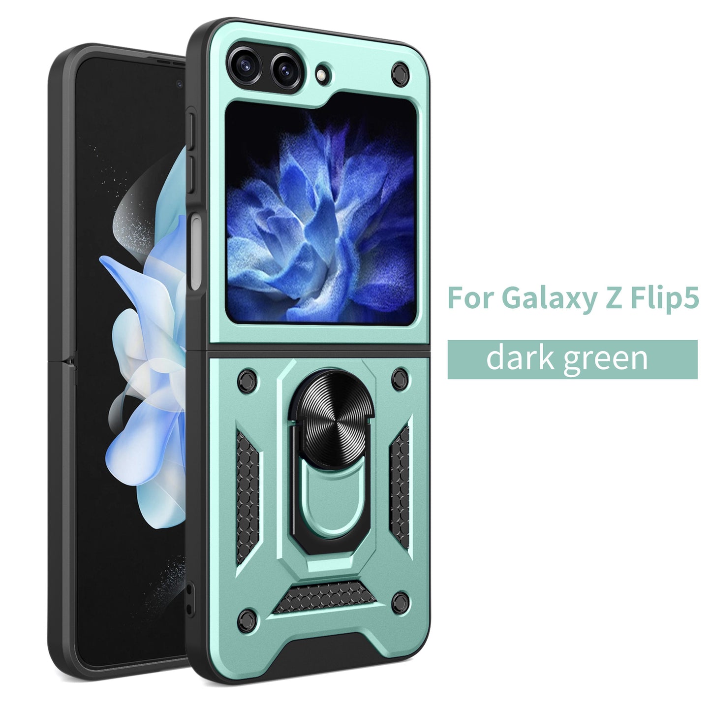 Drop Tested Cover with Magnetic Kickstand Car Mount Protective Case for Samsung Galaxy Z Flip3 Flip4 Flip5 - Mycasety Mycasety