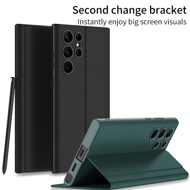 Flip Magnetic Leather Phone Case For Samsung - Mycasety Mycasety