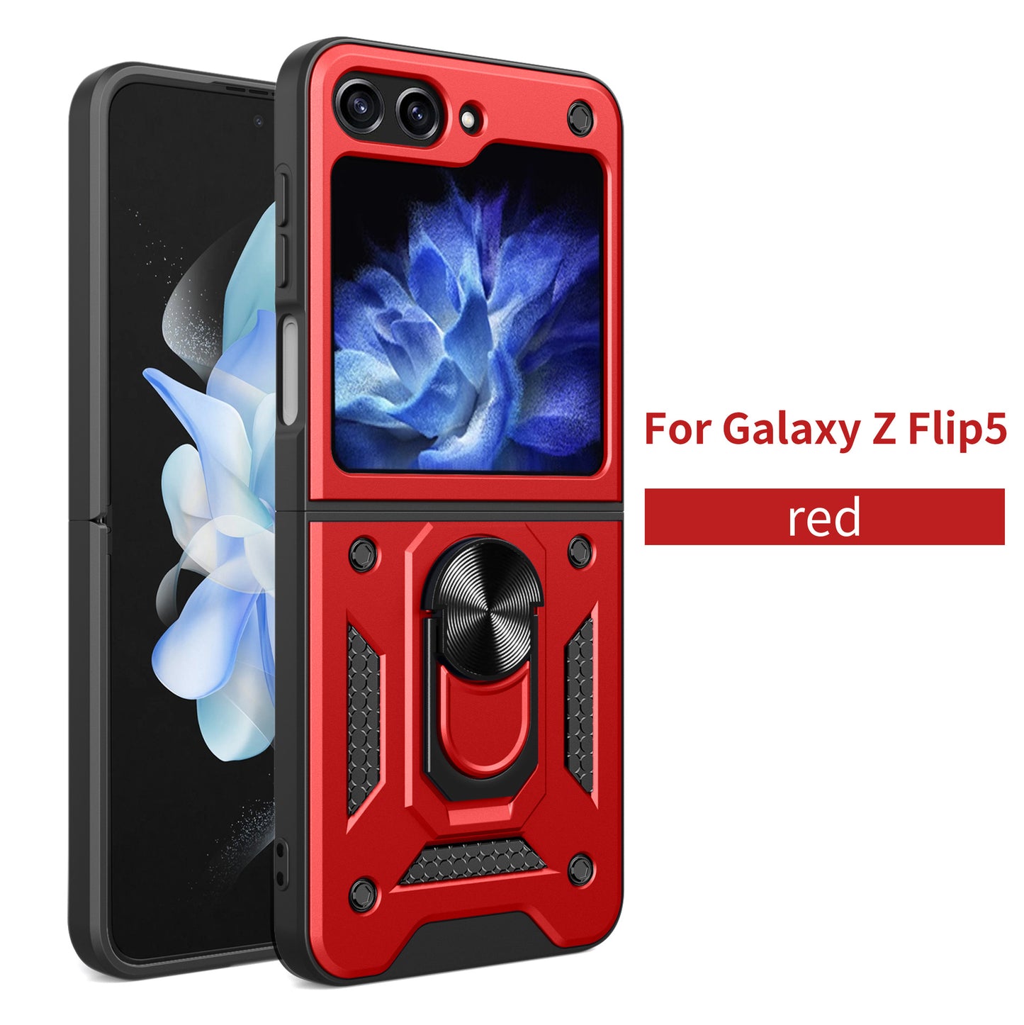 Drop Tested Cover with Magnetic Kickstand Car Mount Protective Case for Samsung Galaxy Z Flip3 Flip4 Flip5 - Mycasety Mycasety