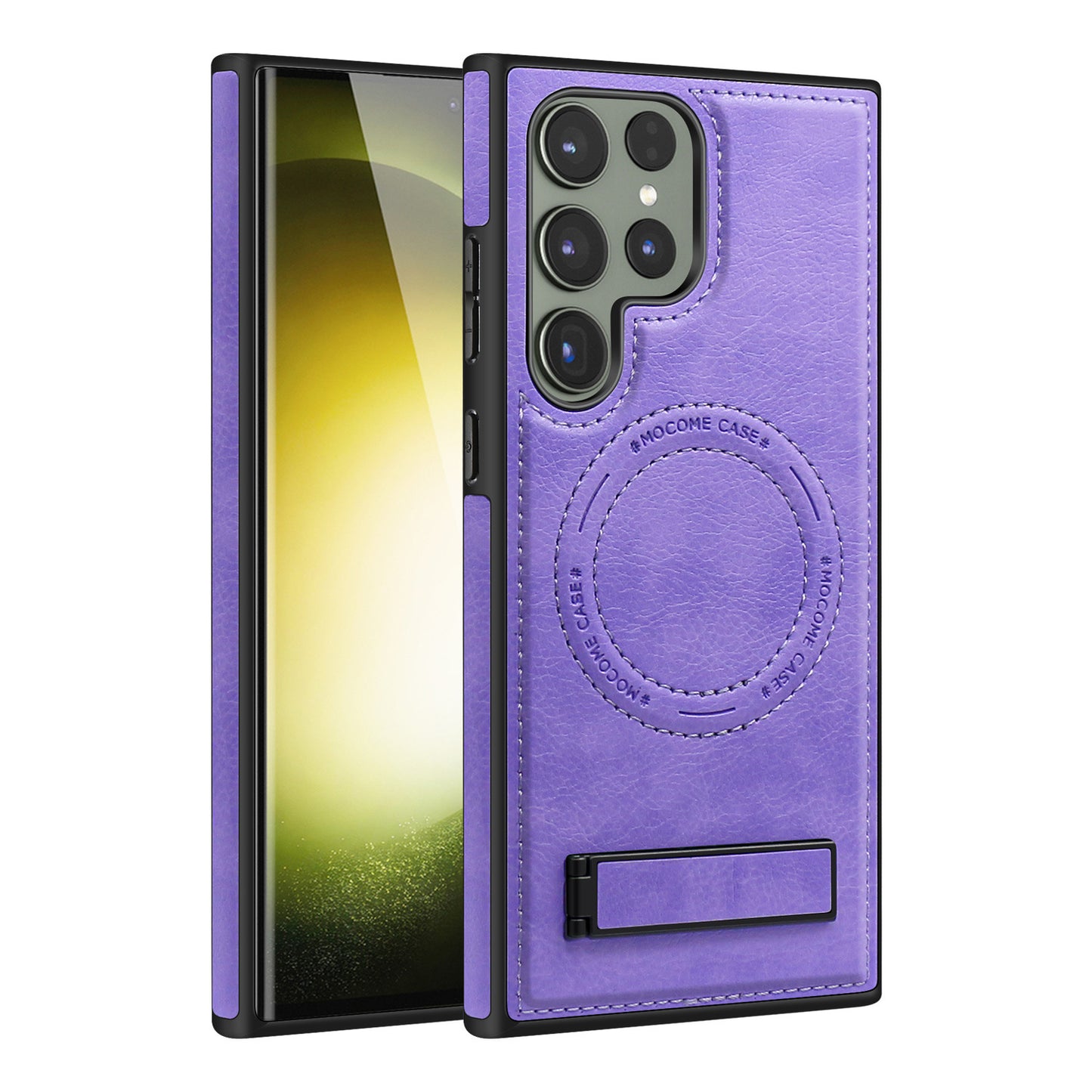 Magnetic Anti-fall Leather Phone Case With Invisible Holder For Samsung Galaxy - Mycasety Mycasety