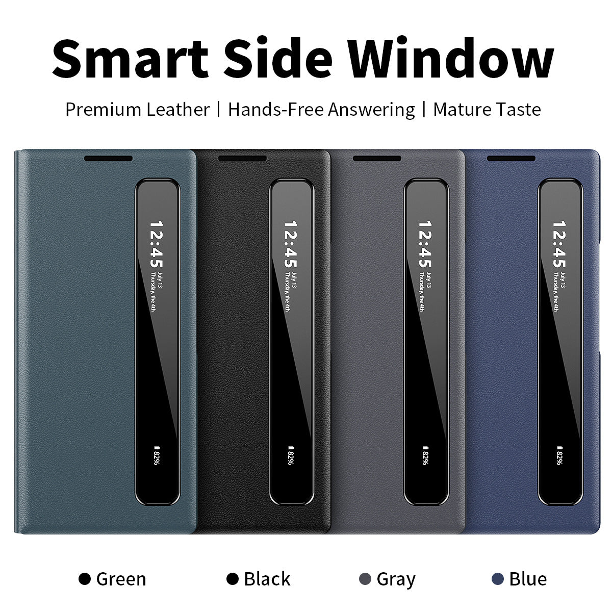 Business Smart Side Window Leather Phone Case For Galaxy Z Fold Series