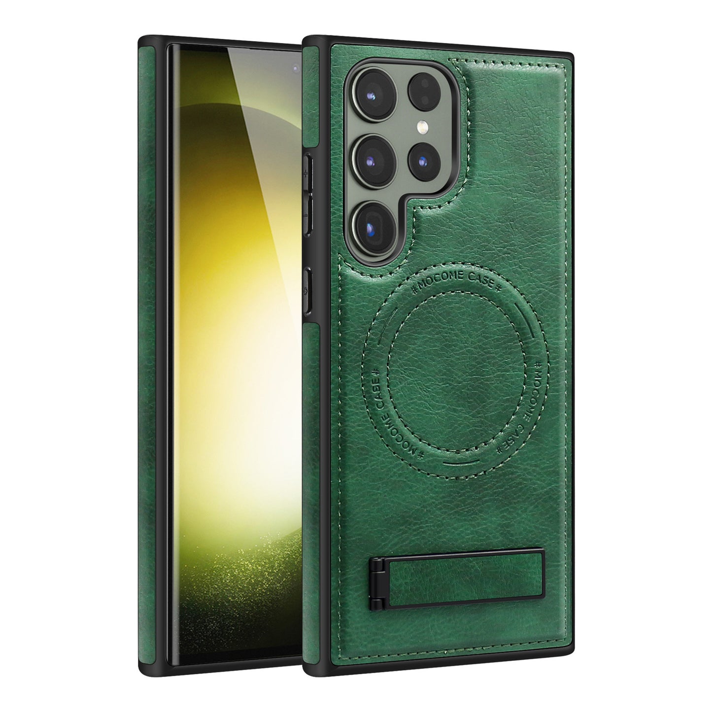Magnetic Anti-fall Leather Phone Case With Invisible Holder For Samsung Galaxy - Mycasety Mycasety